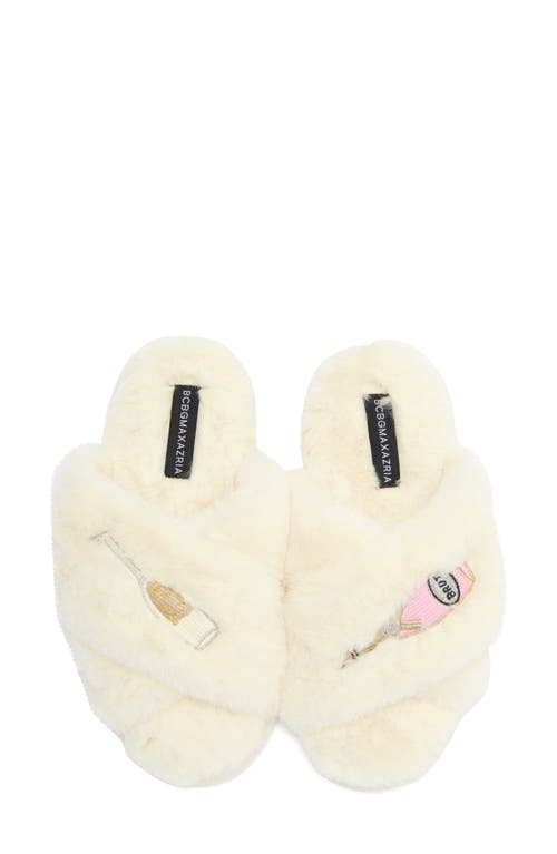 Bcbgmaxazria Faux Fur Slide Slipper In White