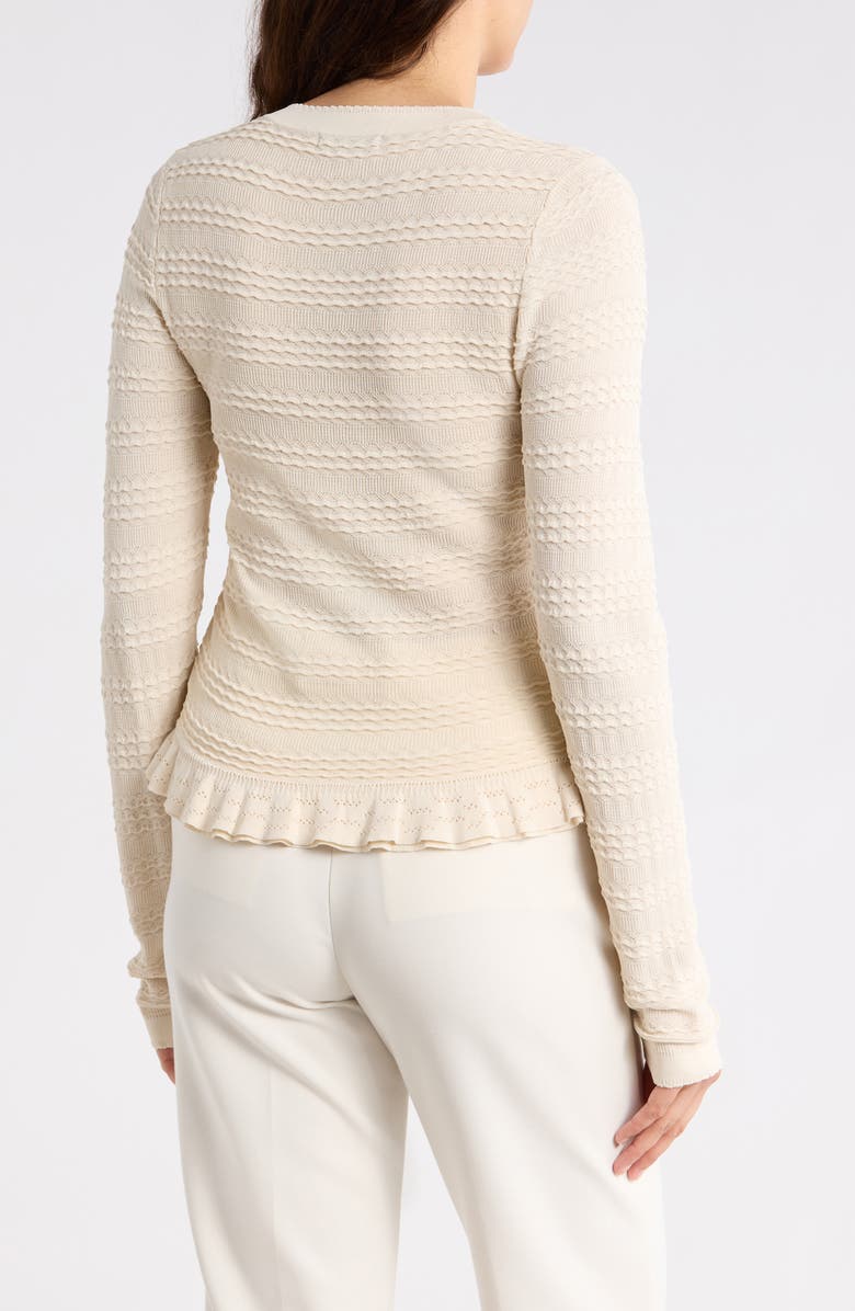 Adrianna Papell Crewneck Button-Up Cardigan, Alternate, color, Cream