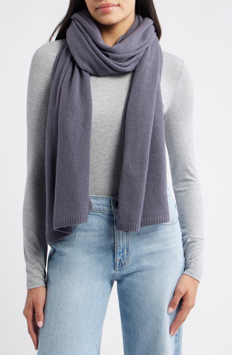Nordstrom Cashmere Scarf, Main, color, Grey Agate