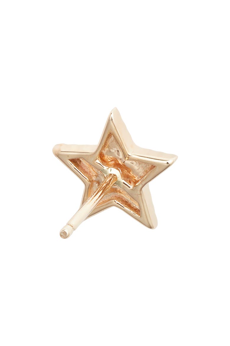 Diamond Fluted Star Stud Earrings, Alternate, color, YELLOW GOLD