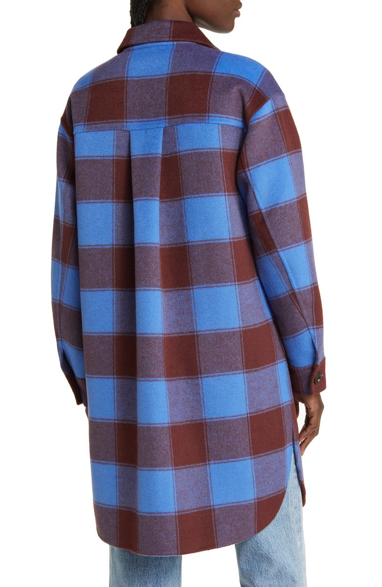 Rails Jaro Buffalo Plaid Wool Blend Coat, Alternate, color, Cobalt Chocolate