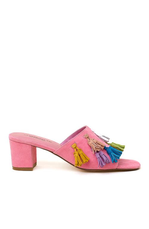 Charlotte Stone Lorraine Tasseled Mule Slide Sandal In Multi