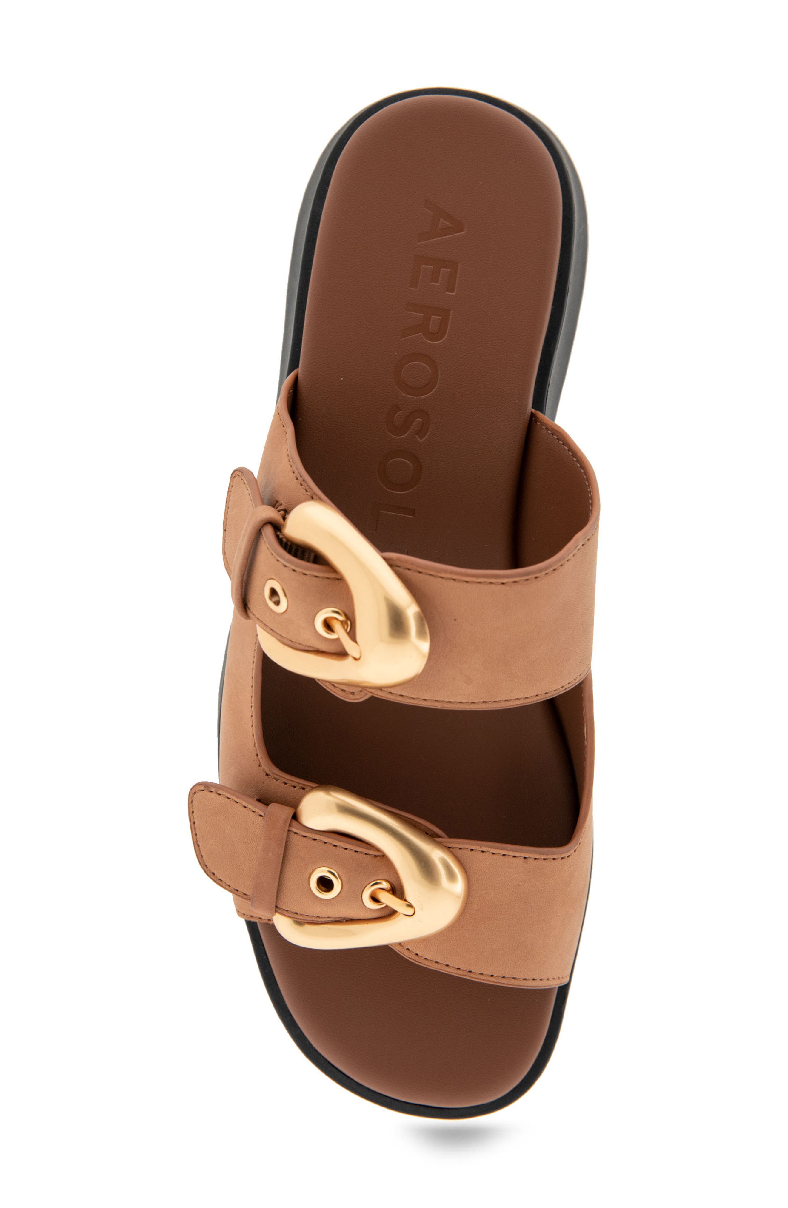 Aerosoles Faith Flatform Slide Sandal, Alternate, color, Tan Leather