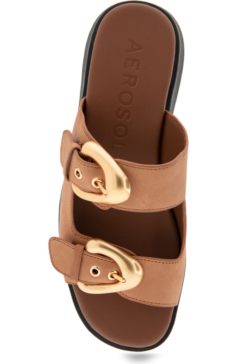 Aerosoles Faith Flatform Slide Sandal, Alternate, color, Tan Leather