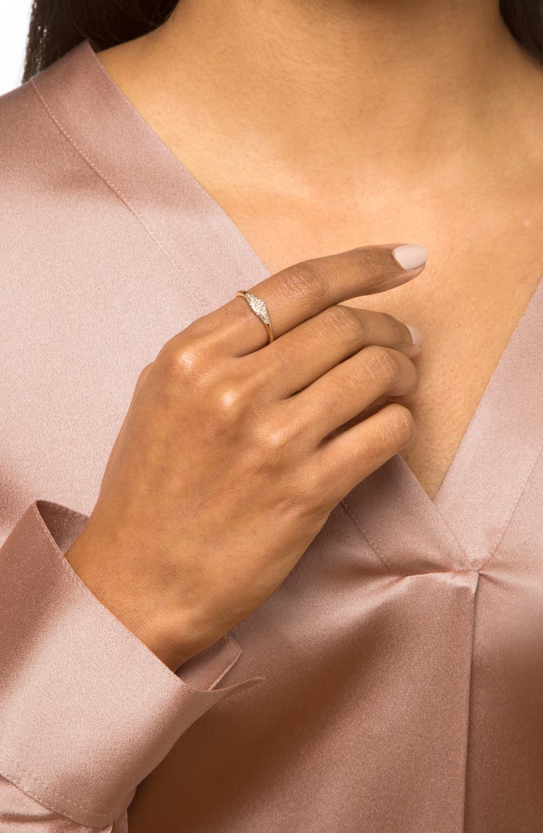 STONE AND STRAND Diamond Mini Signet Ring, Alternate, color, 