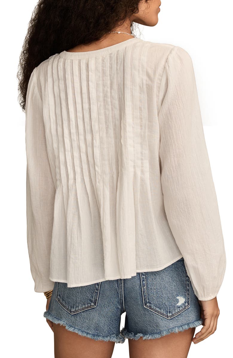 Lucky Brand Ruffle Tie Front Top, Alternate, color, Bright White
