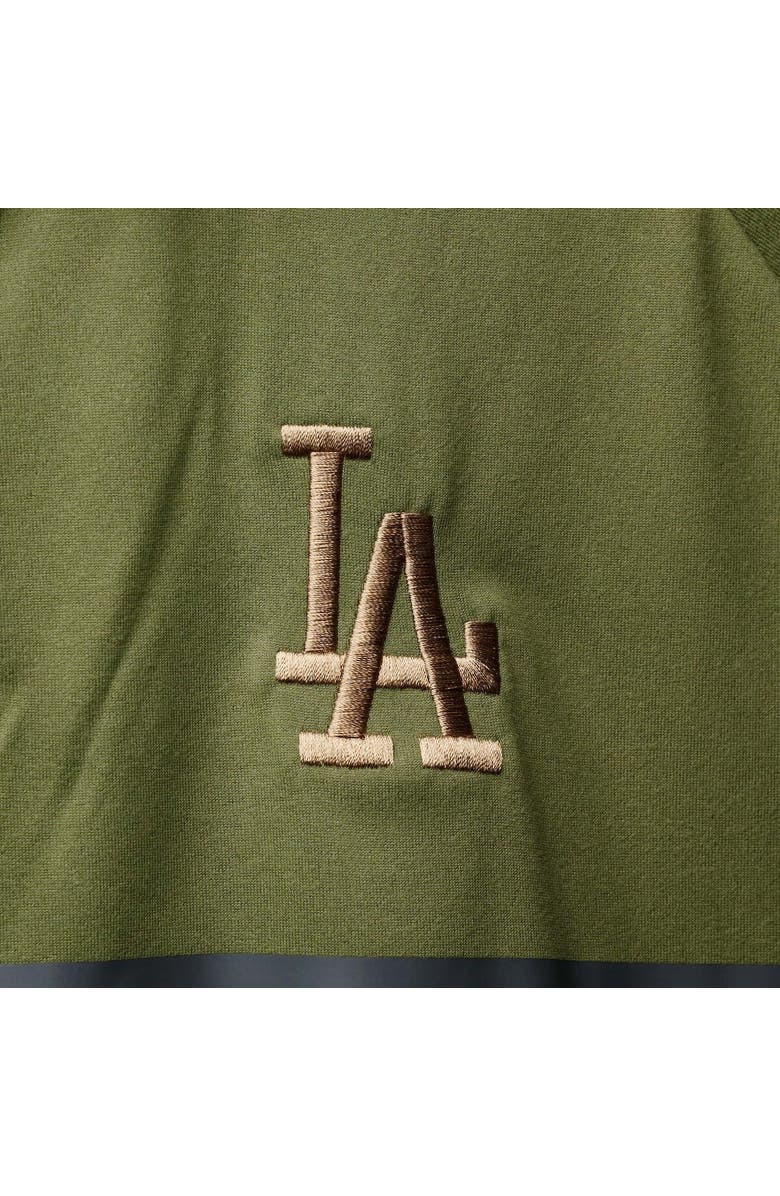 LEVELWEAR Men's Levelwear Olive Los Angeles Dodgers Delta Sector Raglan Polo, Alternate, color,