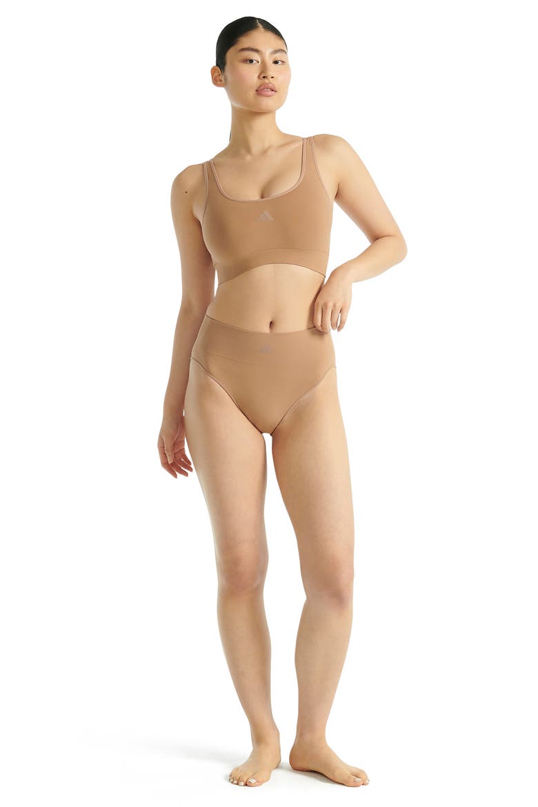 Seamless Micro Stretch Lounge Bra, Alternate, color, TOASTED ALMOND