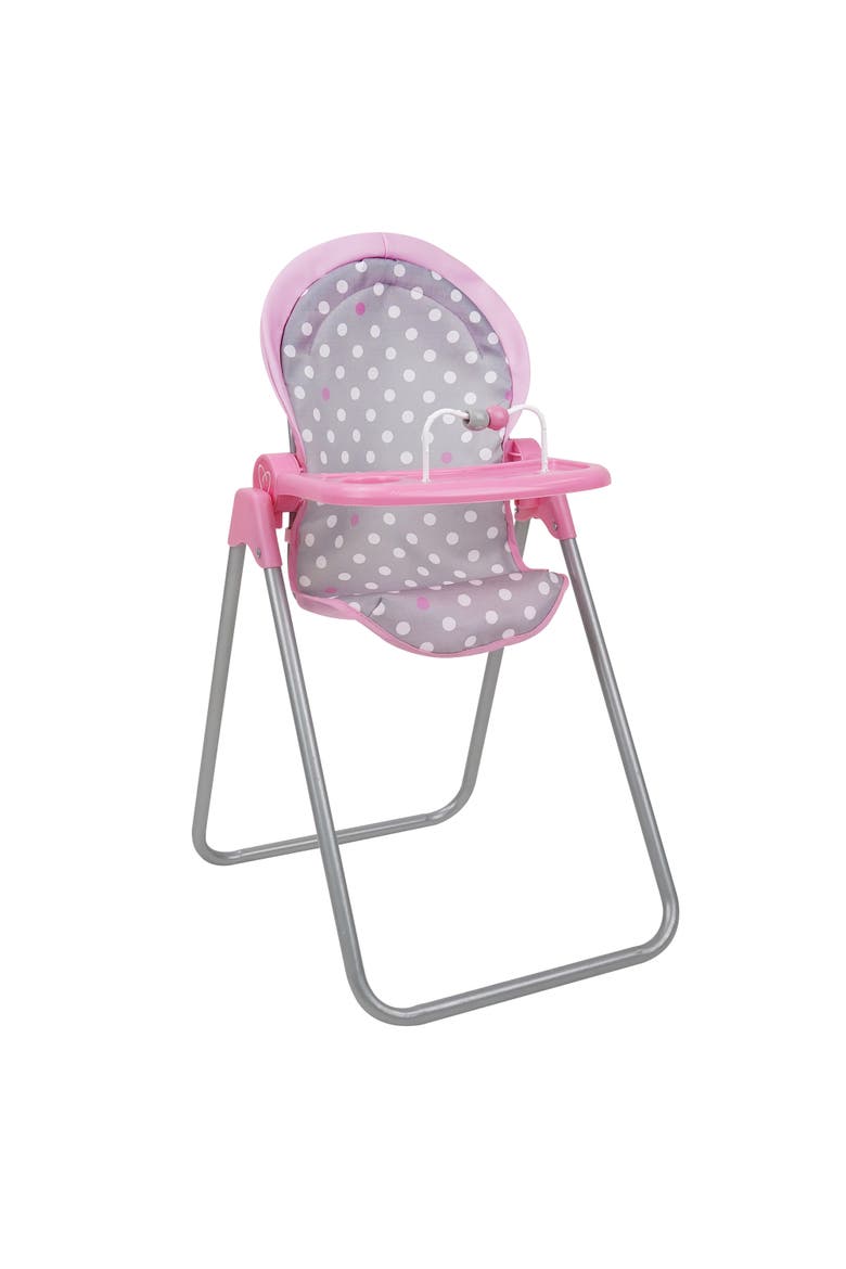 Cotton Candy Pink Foodie Doll Highchair Fits Dolls Up to 21", Main, color, Multicolored
