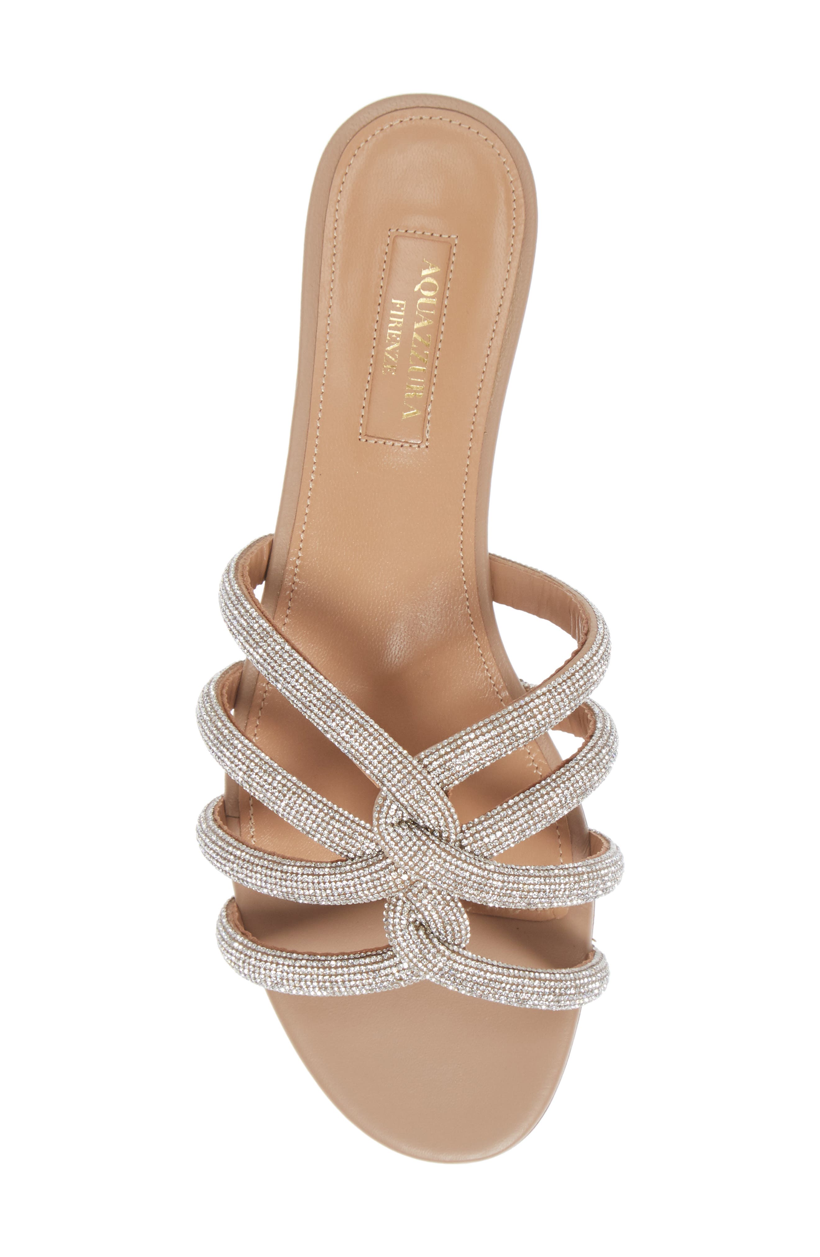 Aquazzura Moondust Crystal Slide Sandal, Alternate, color, 