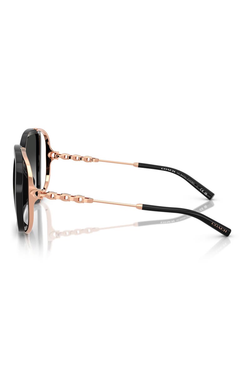 56mm Square Gradient Sunglasses, Alternate, color, BLACK