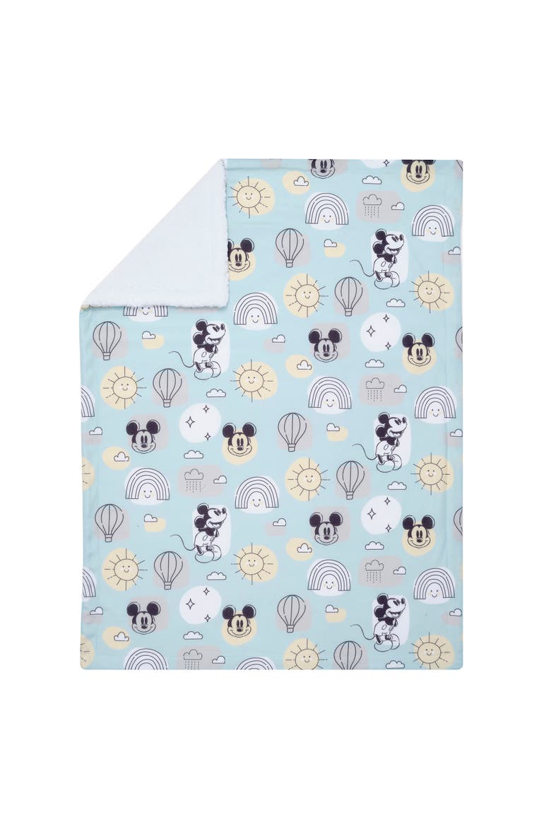 Disney Baby Classic Mickey Mouse Soft Fleece Baby Blanket, Alternate, color, Blue