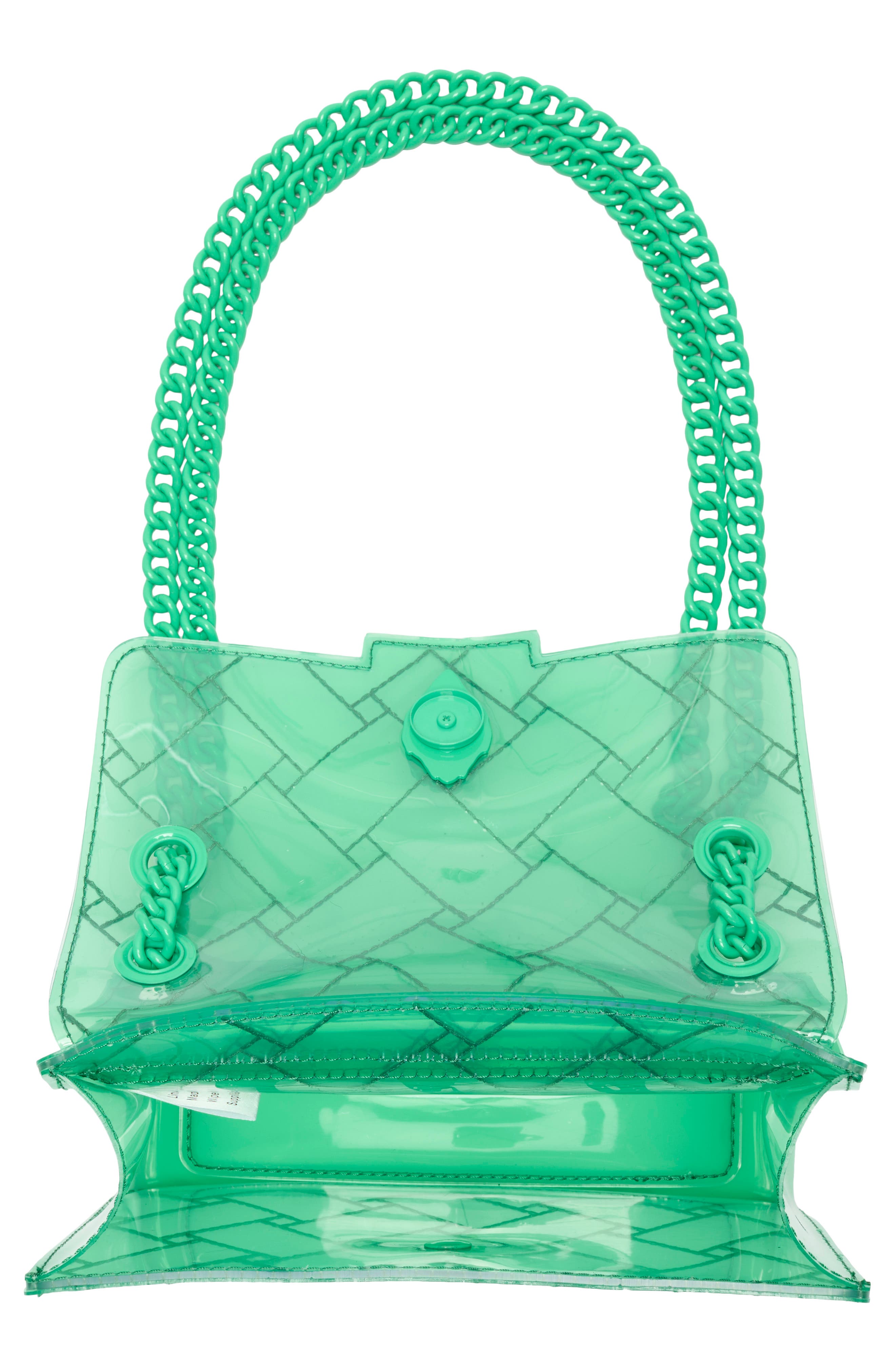Kurt Geiger London Mini Kensington Drench Vinyl Convertible Crossbody Bag, Alternate, color, Green