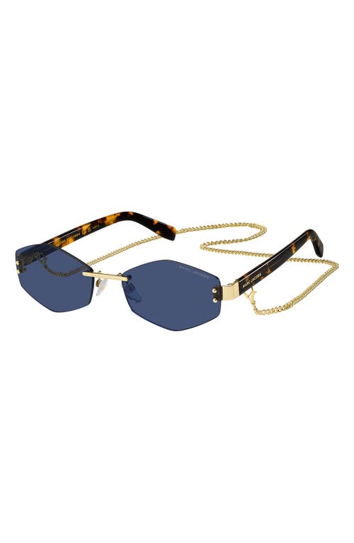 Marc Jacobs 57mm Geometric Sunglasses With Chain In Blue