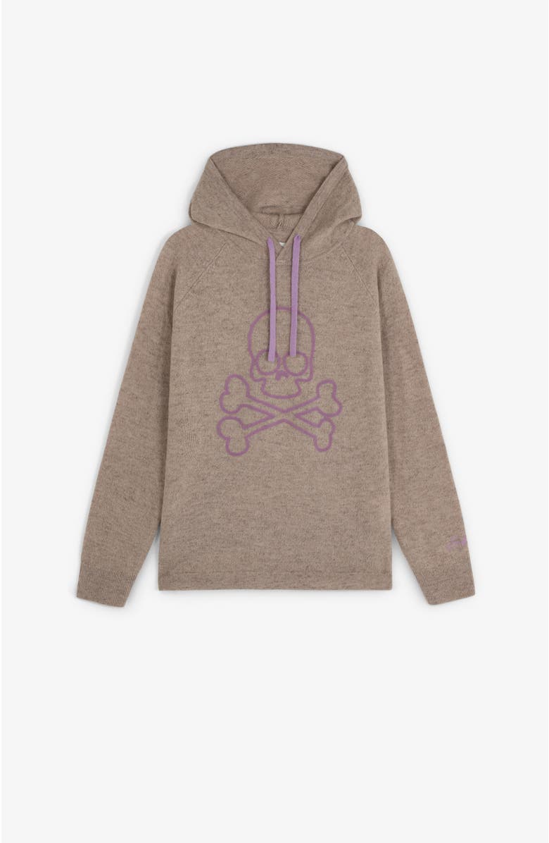 Scalpers Skull Hoodie Tricot Girls, Main, color, Taupe
