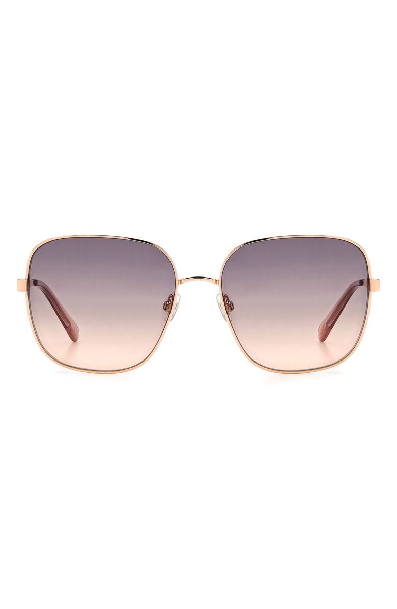 Fossil 57mm Square Sunglasses, Main, color, Red Gold