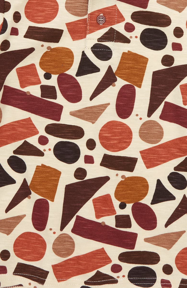 Naseberry River Rock Print Organic Cotton Polo, Alternate, color, Brown/ Beige