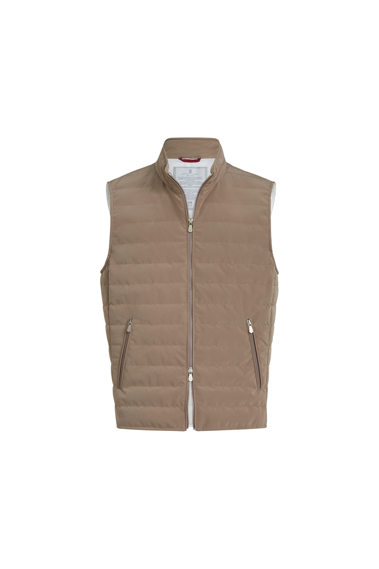 Nylon down vest, Alternate, color, Hazelnut