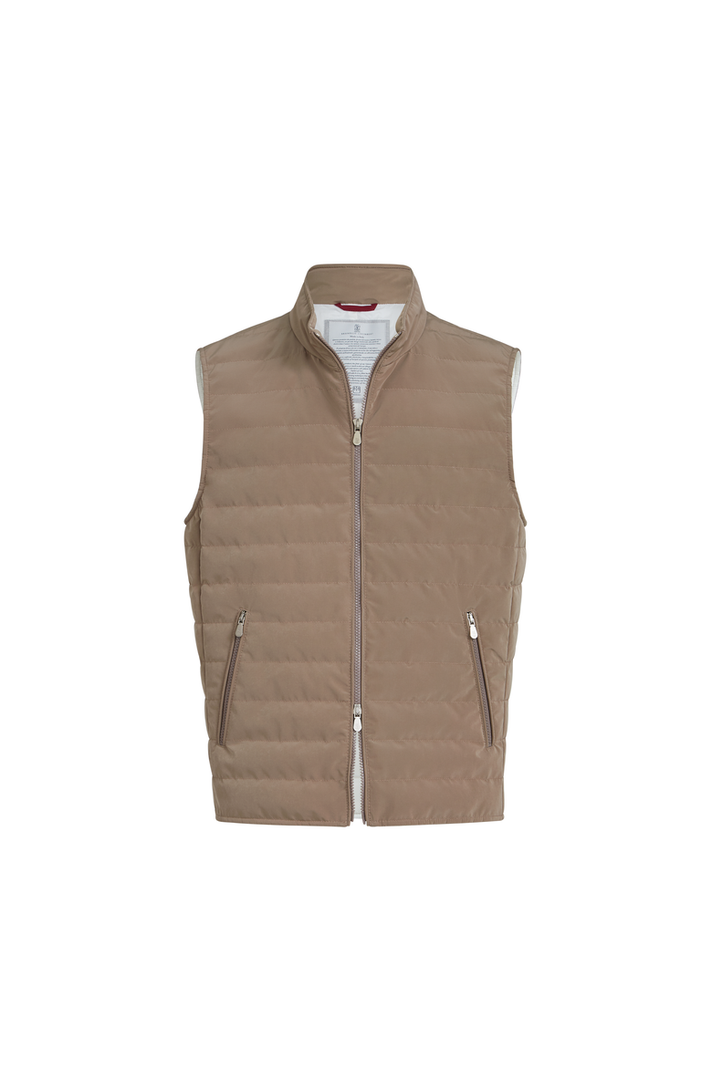 Brunello Cucinelli Nylon down vest, Main, color, Hazelnut