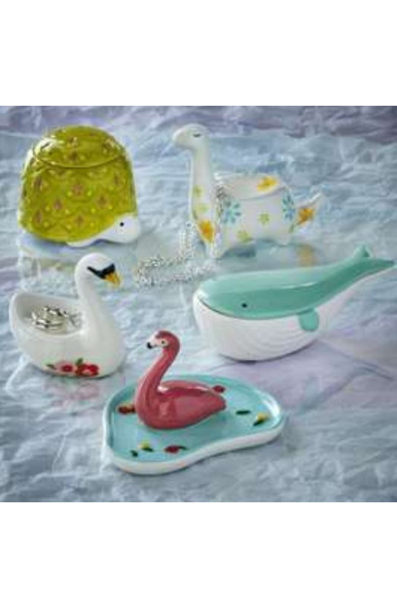 tag Swan Ring Holder Multi Earthenware Everyday, Alternate, color, White