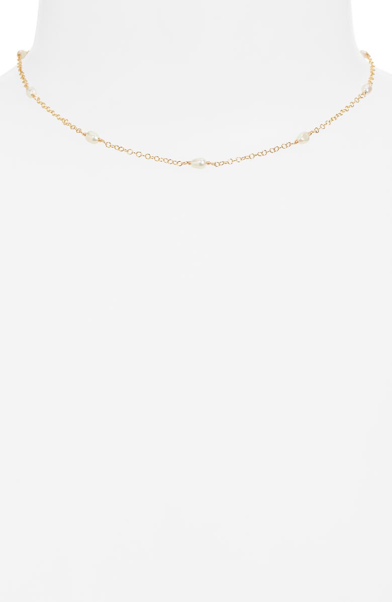 Kiara by Ki-Ele Sarah Pearl Station Necklace, Alternate, color,