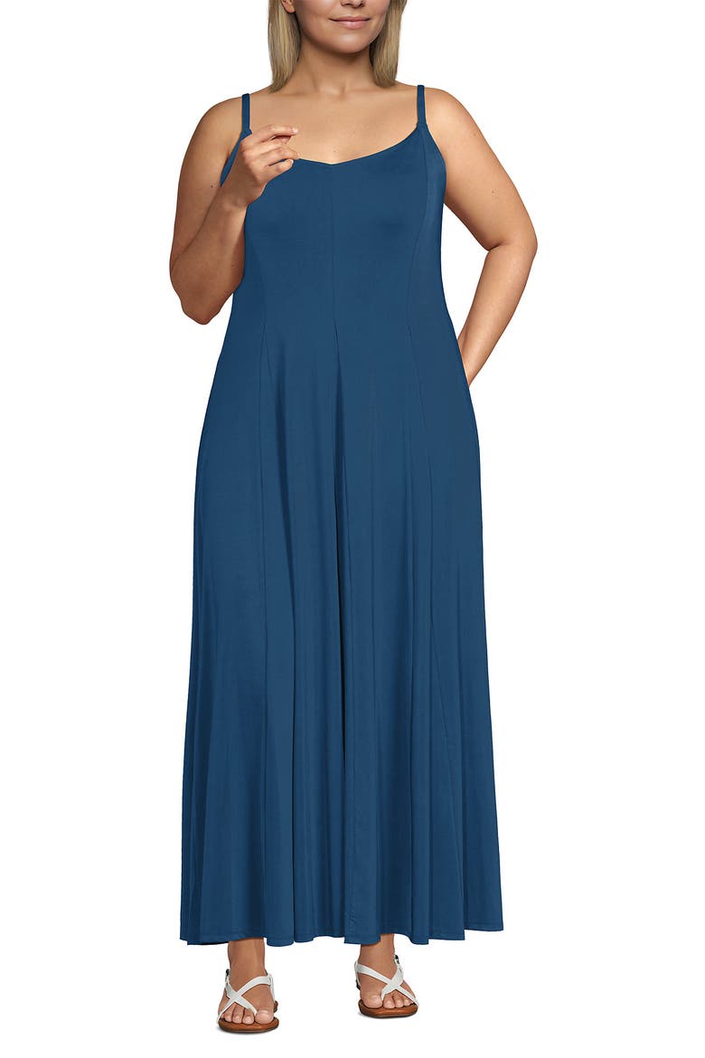 Silky Knit Godet Maxi Dress, Main, color, Baltic Teal