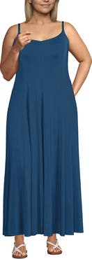 Lands' End Silky Knit Godet Maxi Dress