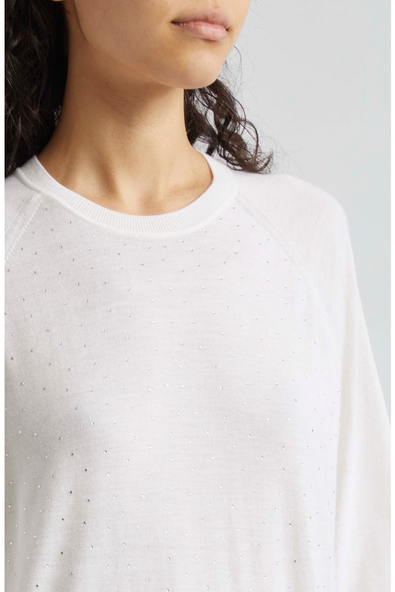 Rhinestone Lightweight Wool Sweater, Alternate, color, OFF WHITE