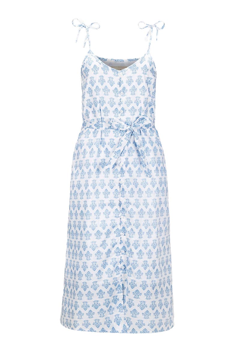 Women's Organic Button Front Sundress, Alternate, color, Riviera Woodblock Floral