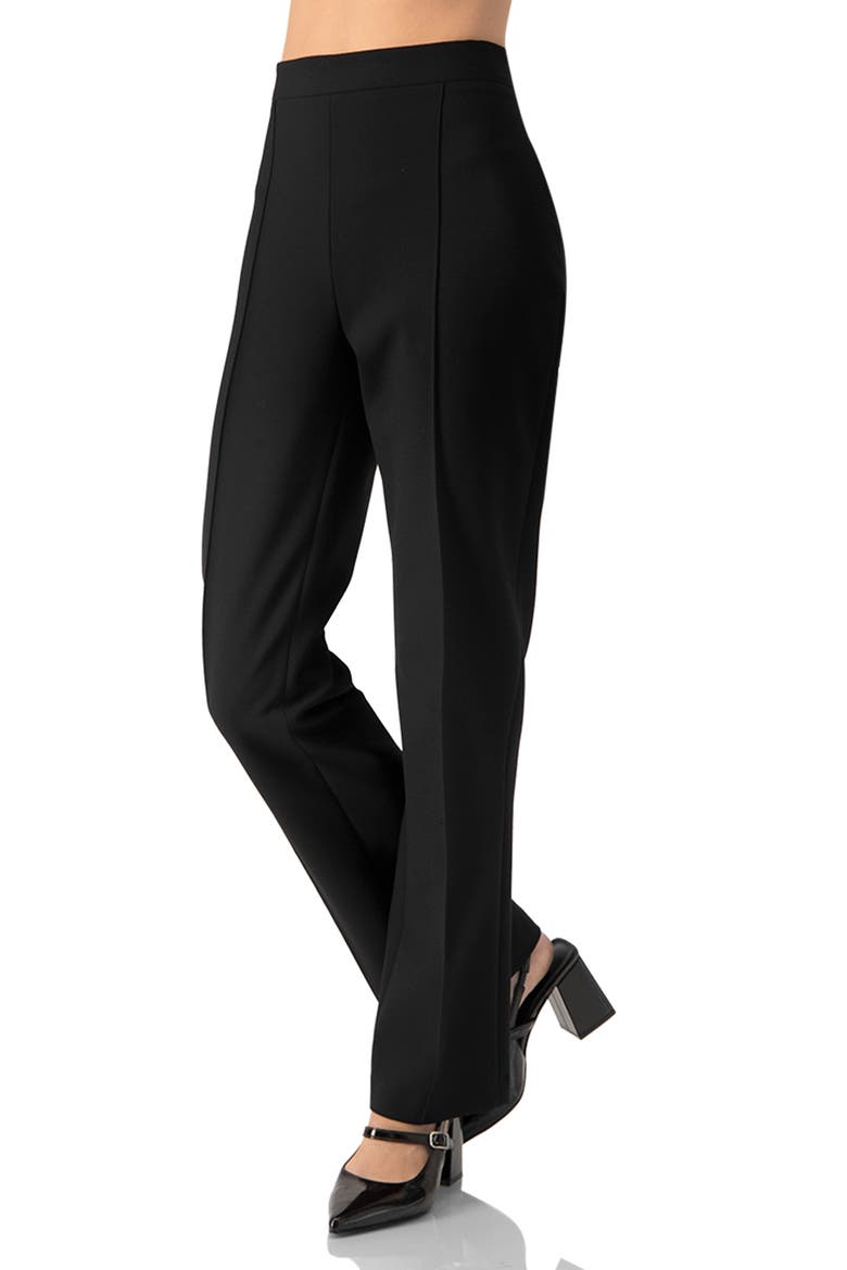 Straight Cut Black Pants, Alternate, color, Black