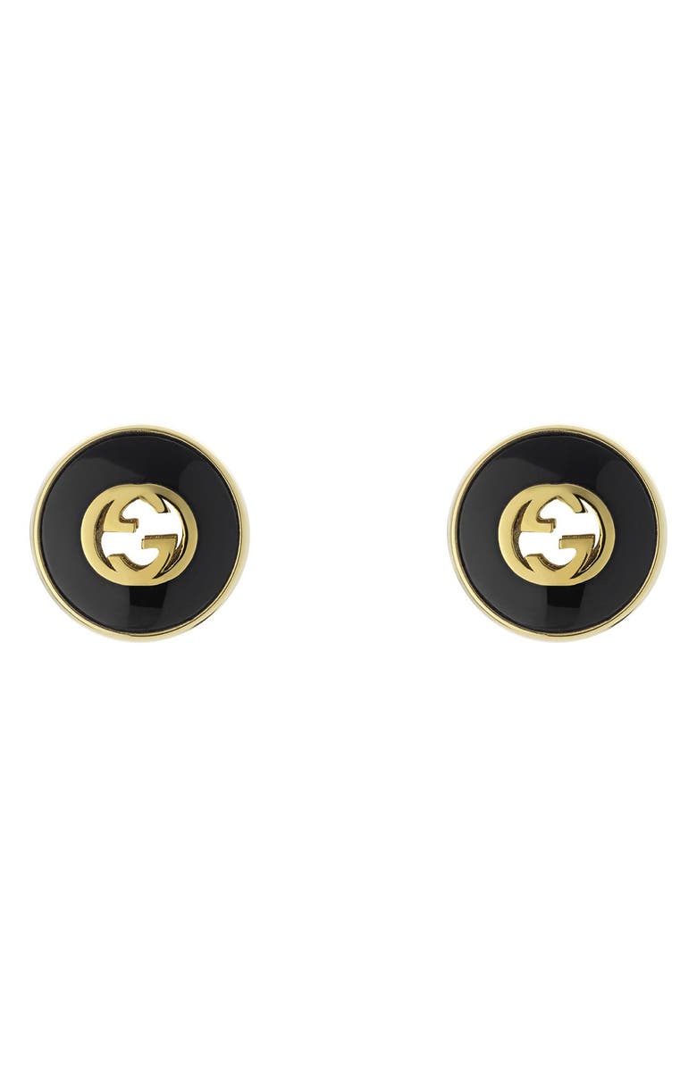Gucci Interlocking-G Stud Earrings, Main, color, Yellow Gold
