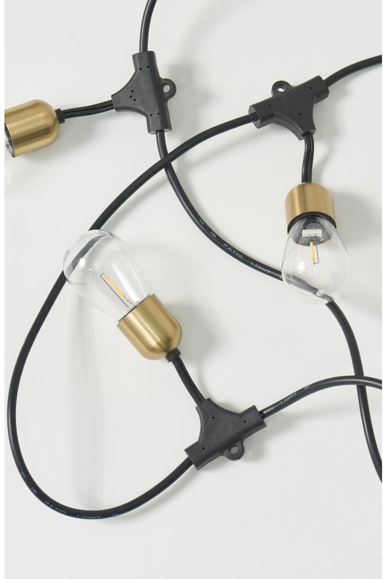 Glow Solar Hanging Bulb LED String Lights, Alternate, color, BRASS
