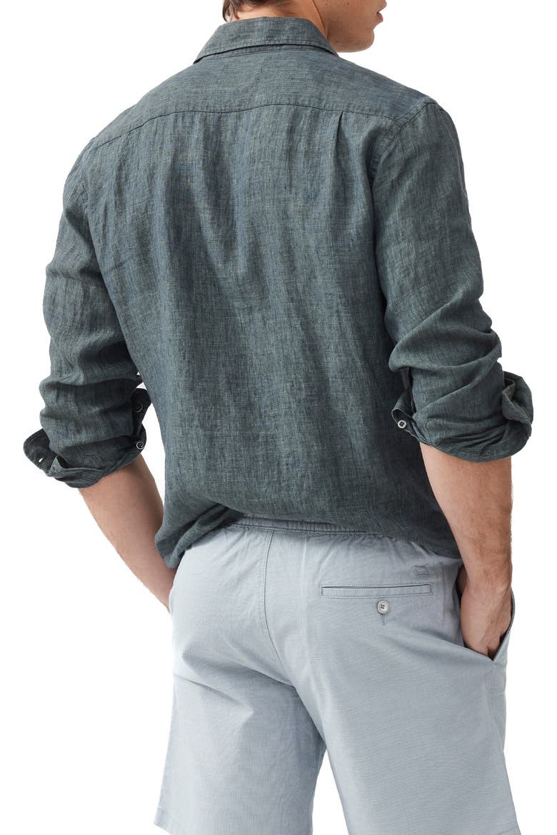 Coromandel Button-Up Linen Shirt, Alternate, color, ASH