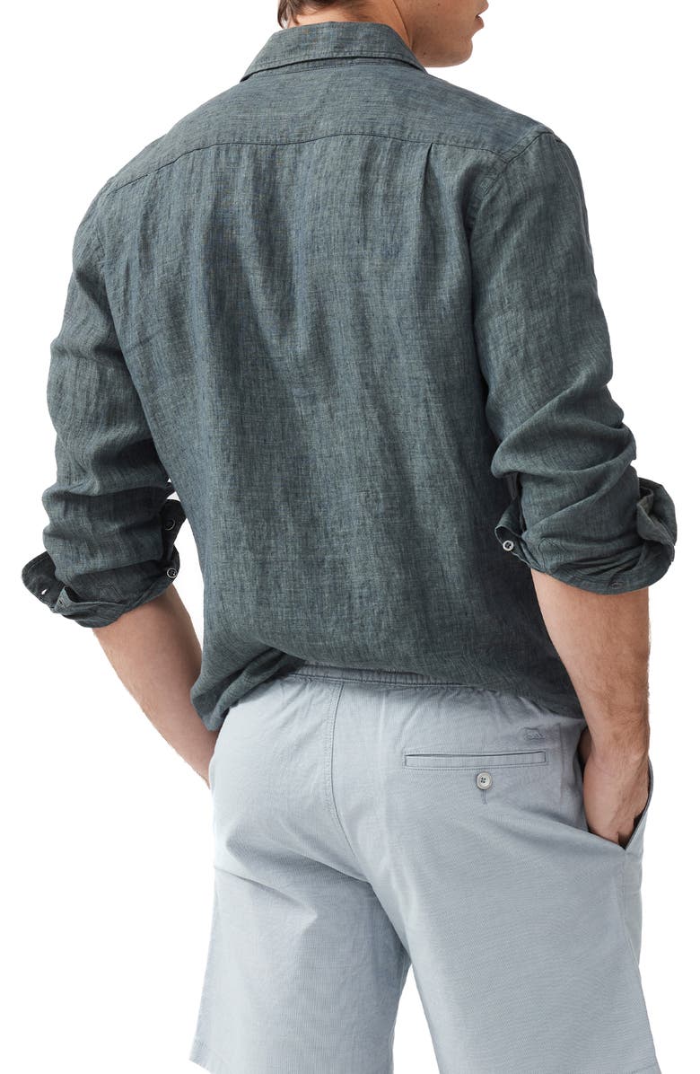Rodd & Gunn Coromandel Button-Up Linen Shirt, Alternate, color, Ash