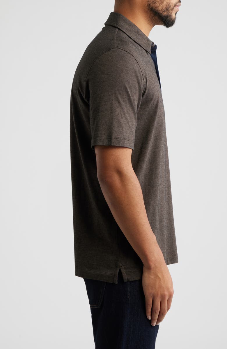 Johnston & Murphy Fine Stripe Polo, Alternate, color, Brown/ Navy