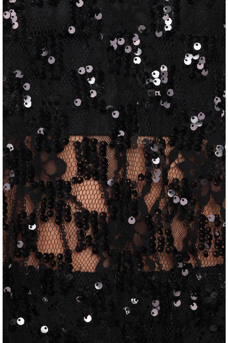 Yonder Sequin Lace Maxi Skirt, Alternate, color, BLACK