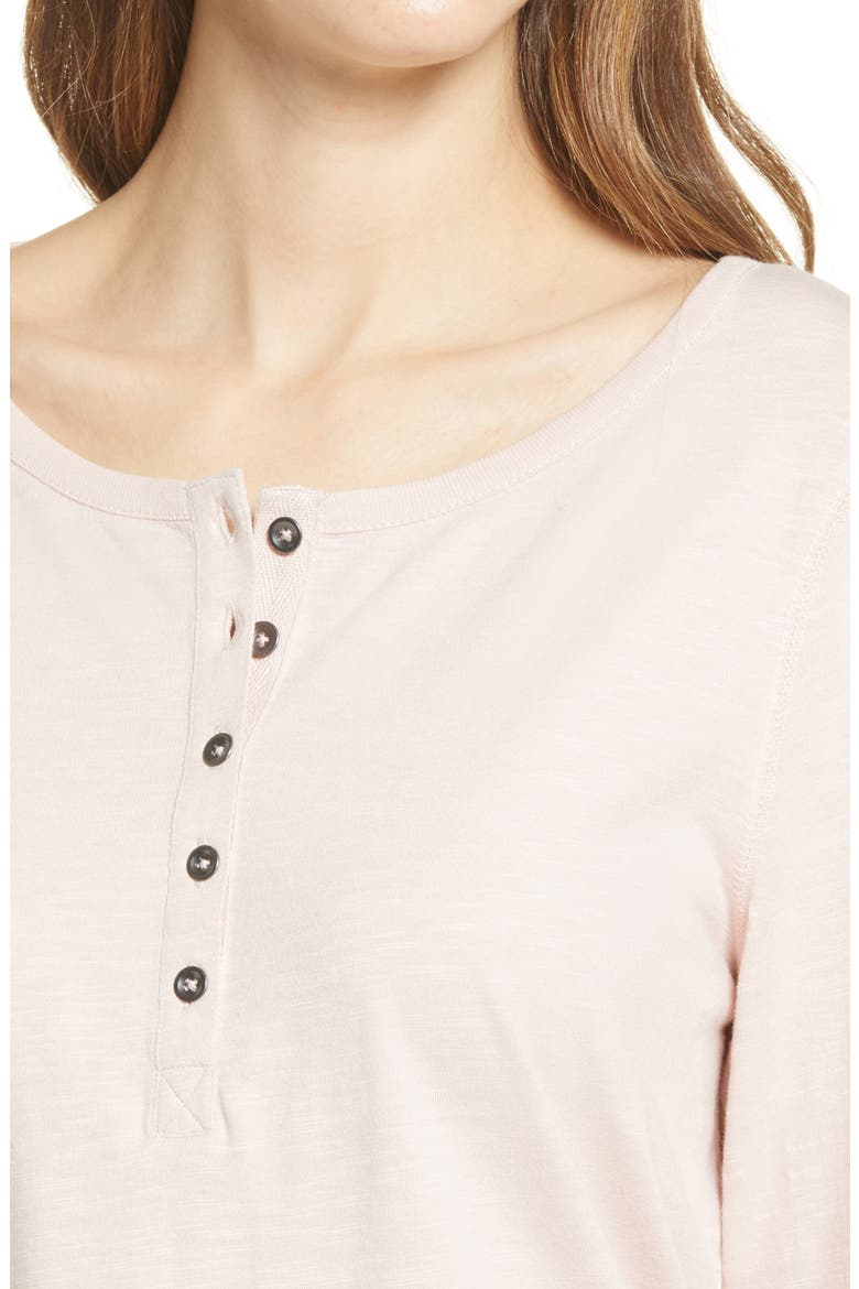 Ribbon Henley Shirt, Alternate, color, PINK SMOKE