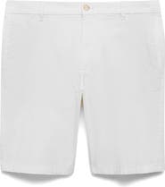 MANGO Flat Front Stretch Cotton Bermuda Shorts