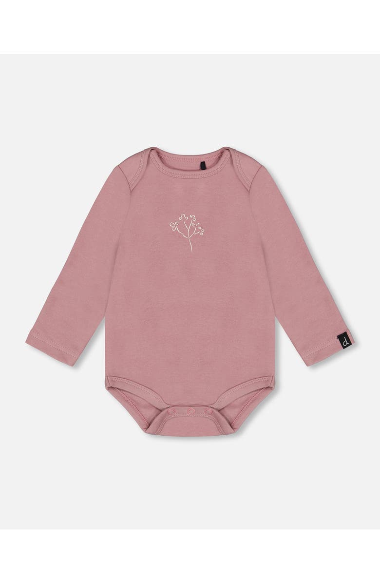 Deux par Deux Baby Girl's Organic Cotton Bodysuit With Print Woodrose, Main, color, 