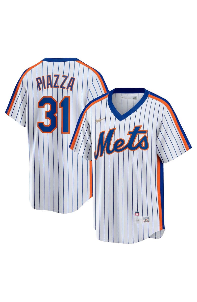 Nike Men's Nike Mike Piazza White New York Mets Home Cooperstown Collection Player Jersey, Main, color, White