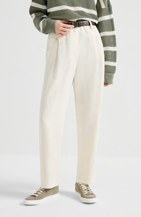 Fluid twill baggy trousers