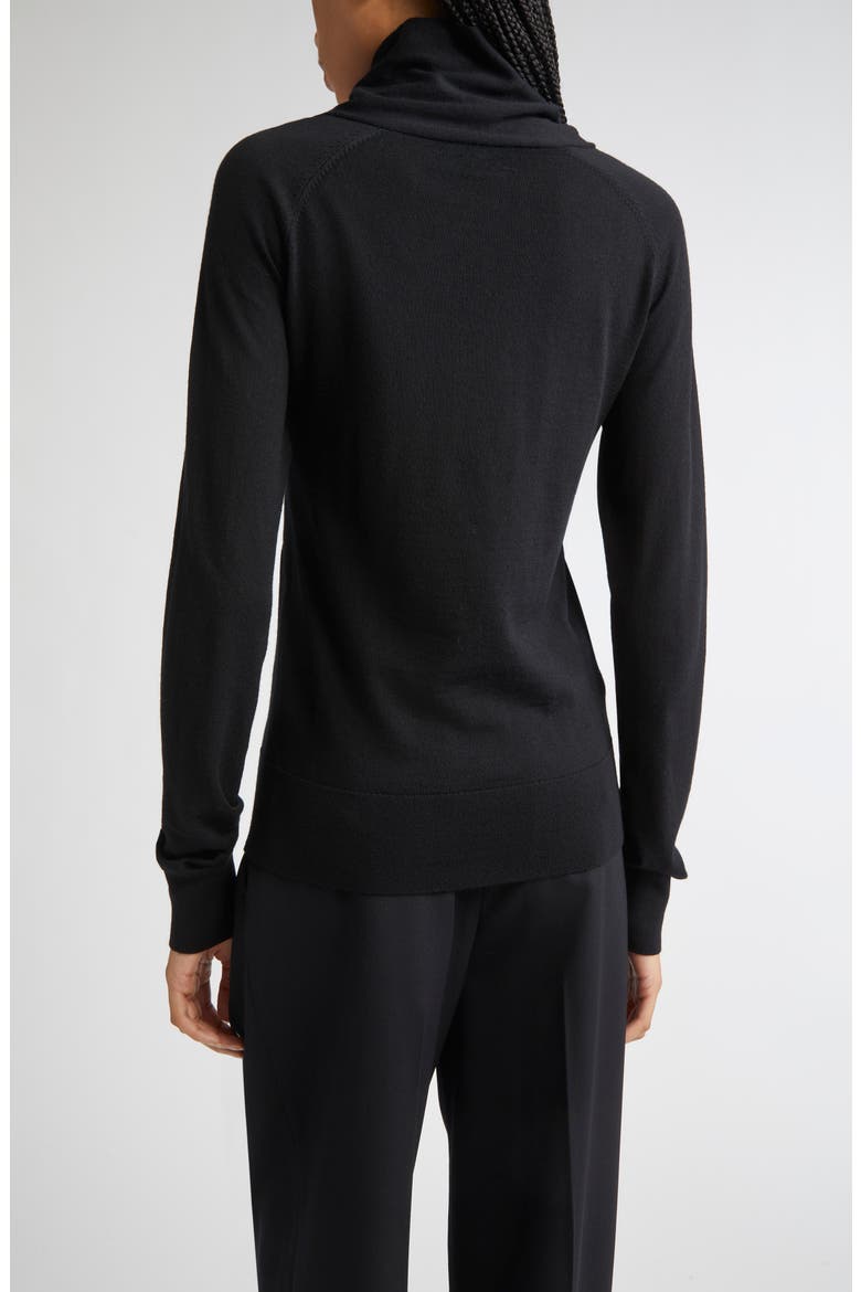 Merino Wool Crossover Sweater, Alternate, color, BLACK