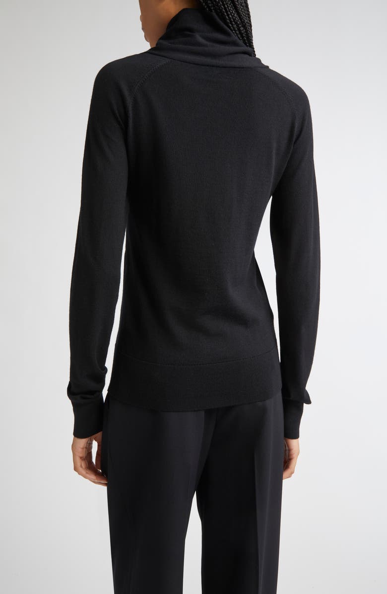 TOTEME Merino Wool Crossover Sweater, Alternate, color, Black