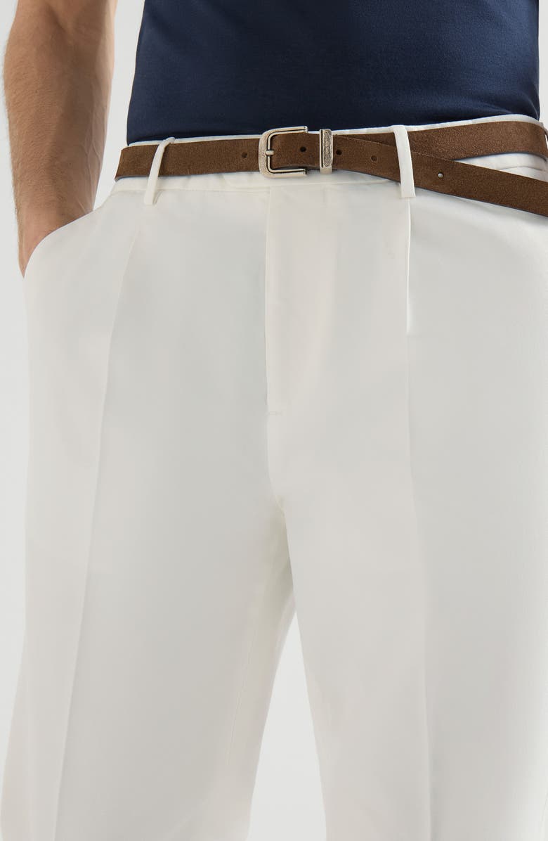 Brunello Cucinelli Gabardine garment dyed trousers, Alternate, color, Snow