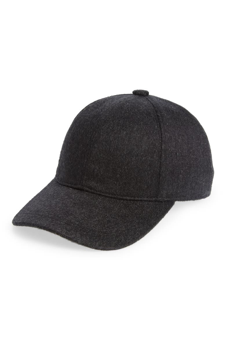 Cashmere Baseball Cap, Main, color, DARK CHARCOAL