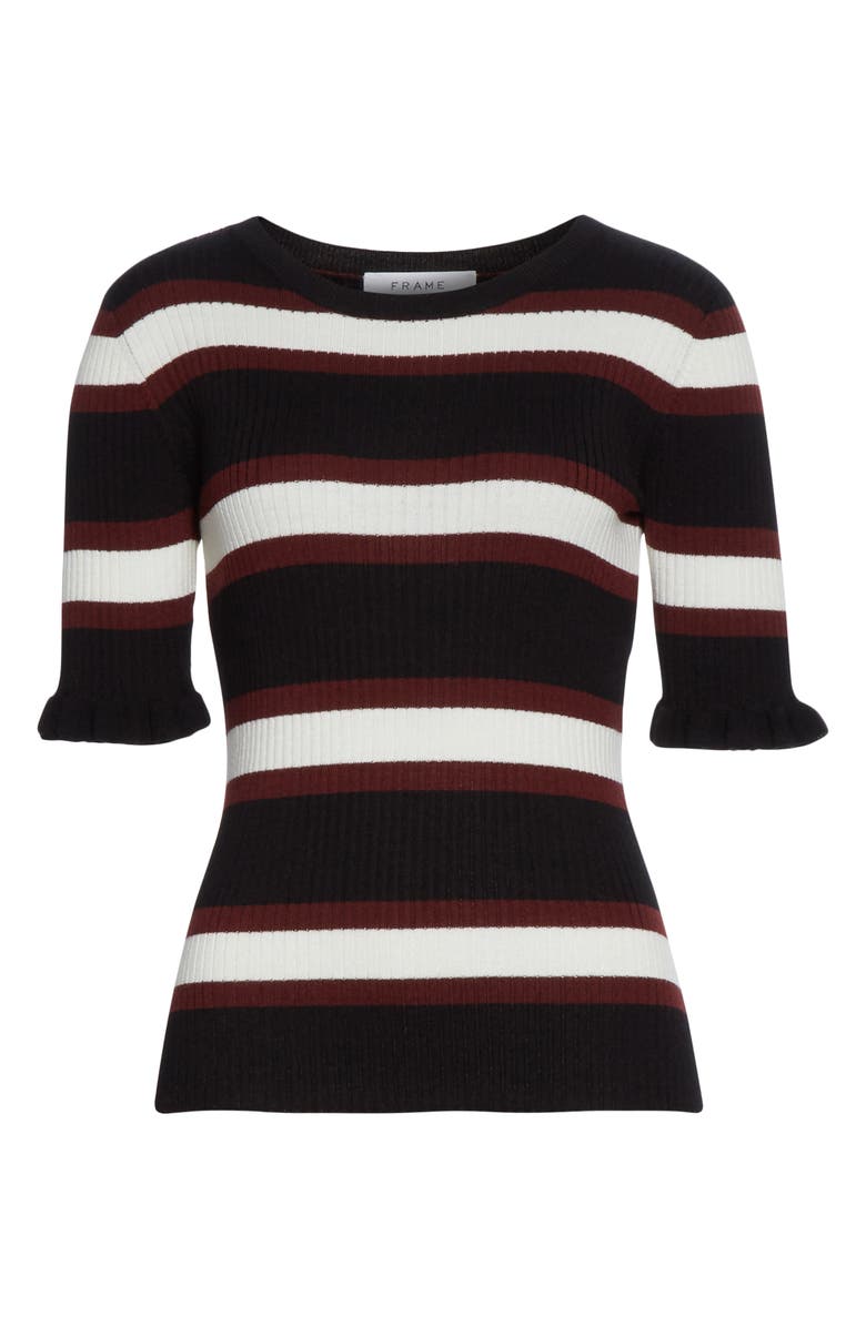 FRAME '70s Ruffle Cuff Wool Blend Sweater, Alternate, color,