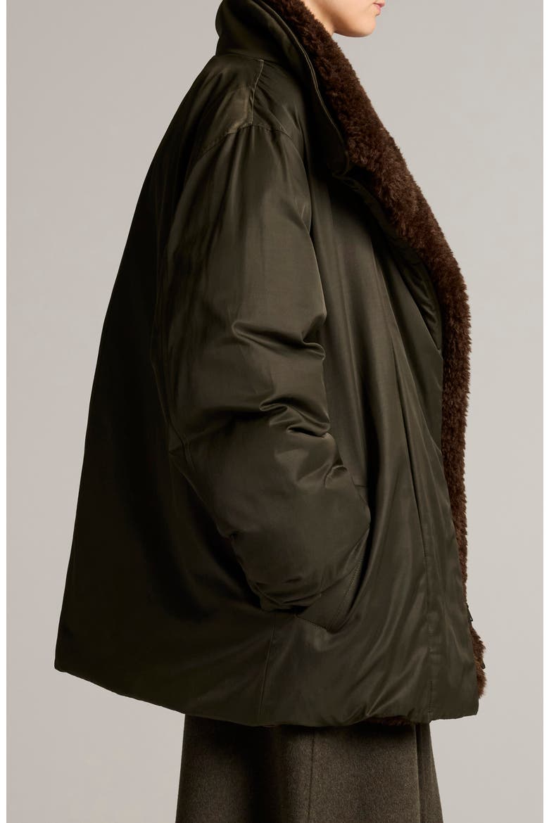 Faux Fur Lined Puffer Coat, Alternate, color, DARK MOSS