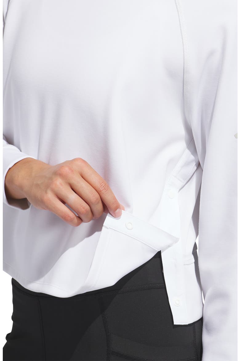 Beyond the Course Side-Snap Sweatshirt, Alternate, color, WHITE