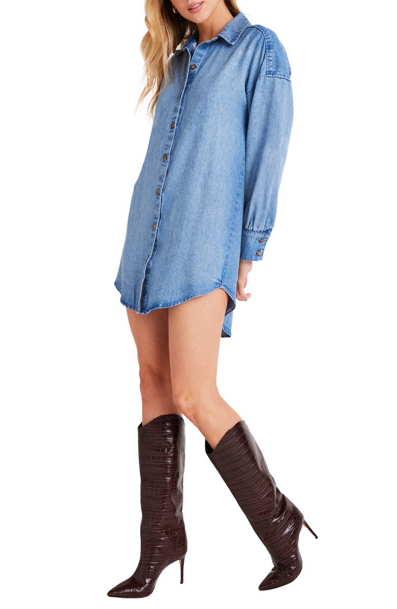 Bella Dahl Paisley Long Sleeve Denim Tunic Shirtdress, Alternate, color, 