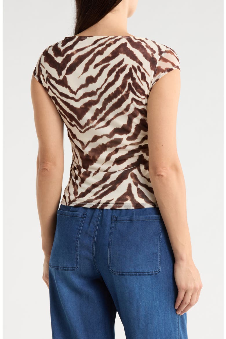Meet You There Cap Sleeve Mesh Top, Alternate, color, RUN WILD